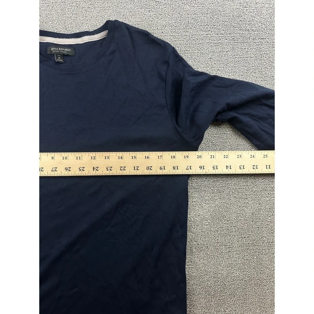 Banana Republic‎ Long Sleeve T-Shirt Men M Tall Blue Luxury Touch Cotton Preppy